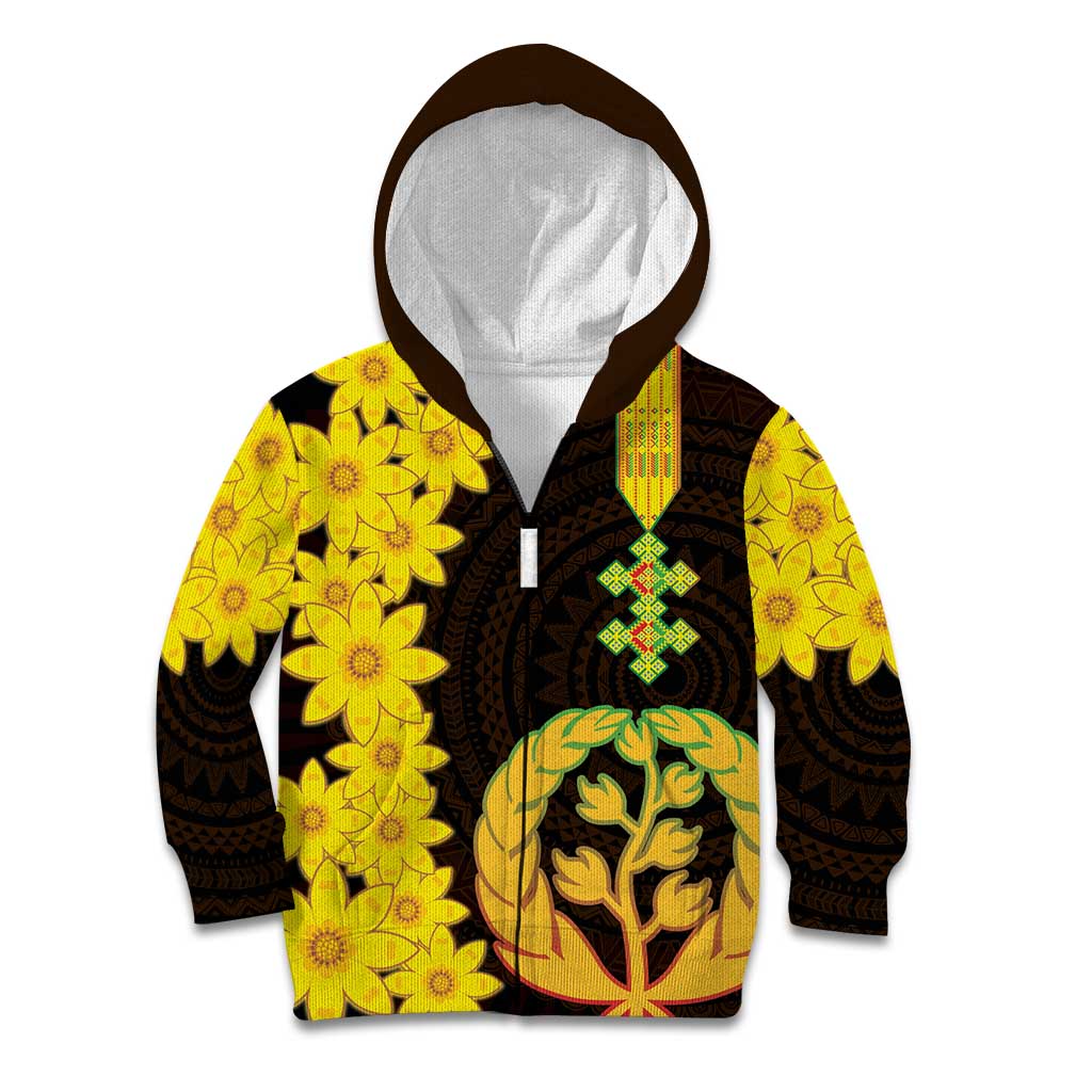 Enkutatash Eritrea New Year Kid Hoodie With Coat Of Arms - Wonder Print Shop