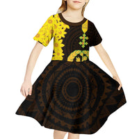 Enkutatash Eritrea New Year Kid Short Sleeve Dress With Coat Of Arms - Wonder Print Shop