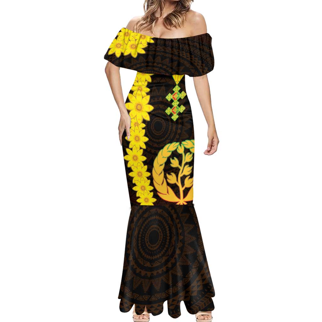 Enkutatash Eritrea New Year Mermaid Dress With Coat Of Arms - Wonder Print Shop