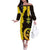 Enkutatash Eritrea New Year Off The Shoulder Long Sleeve Dress With Coat Of Arms - Wonder Print Shop