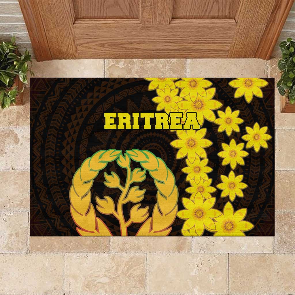 Enkutatash Eritrea New Year Rubber Doormat With Coat Of Arms - Wonder Print Shop