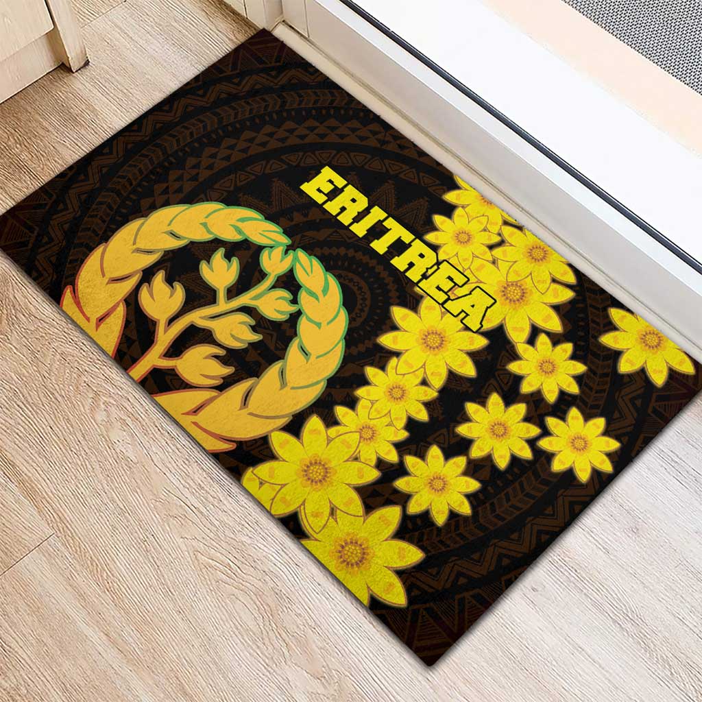Enkutatash Eritrea New Year Rubber Doormat With Coat Of Arms - Wonder Print Shop