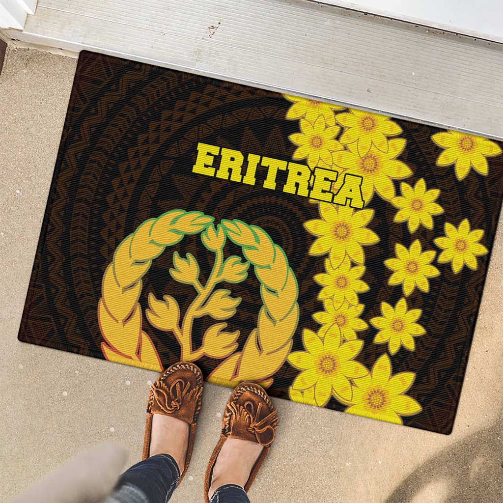 Enkutatash Eritrea New Year Rubber Doormat With Coat Of Arms - Wonder Print Shop