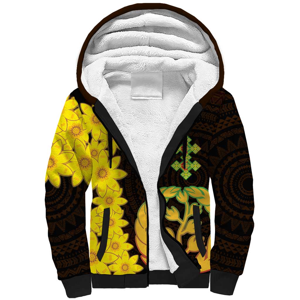 Enkutatash Eritrea New Year Sherpa Hoodie With Coat Of Arms - Wonder Print Shop