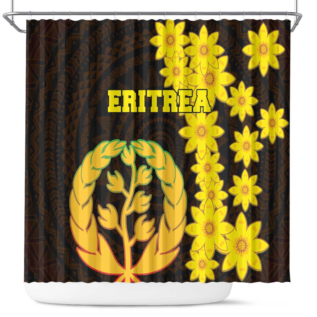 Enkutatash Eritrea New Year Shower Curtain With Coat Of Arms