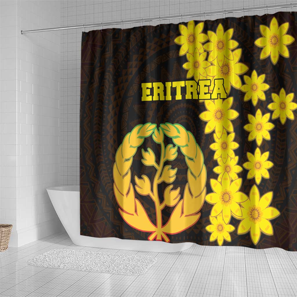 Enkutatash Eritrea New Year Shower Curtain With Coat Of Arms