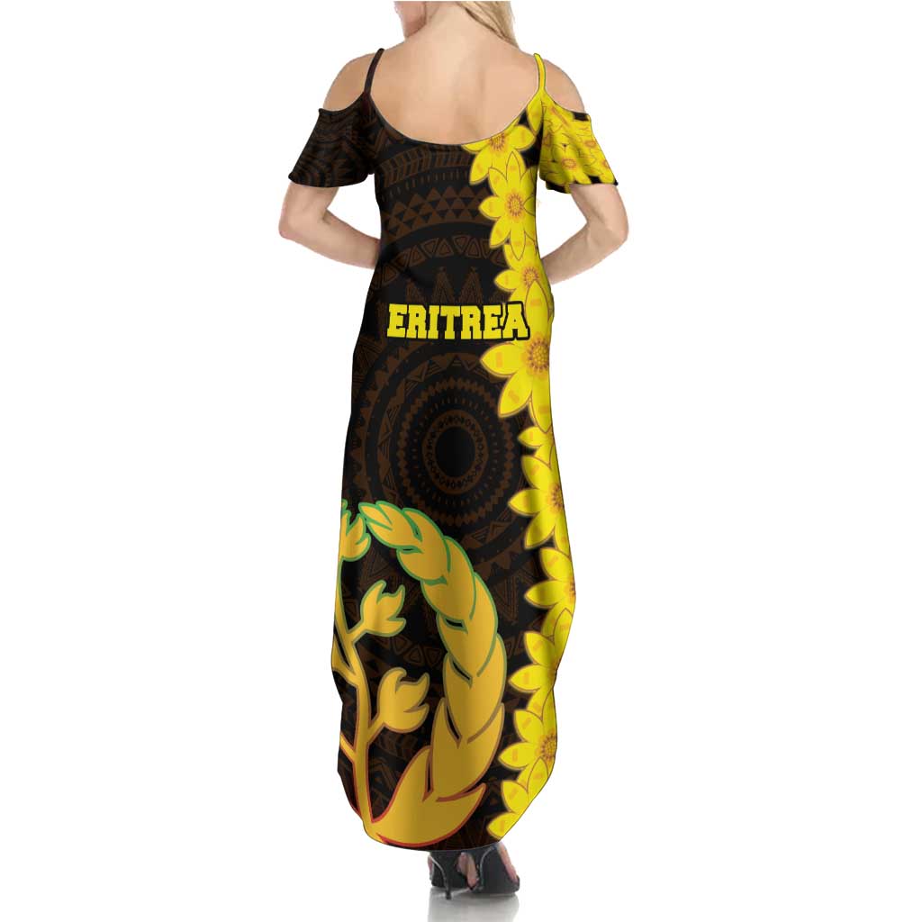 Enkutatash Eritrea New Year Summer Maxi Dress With Coat Of Arms - Wonder Print Shop