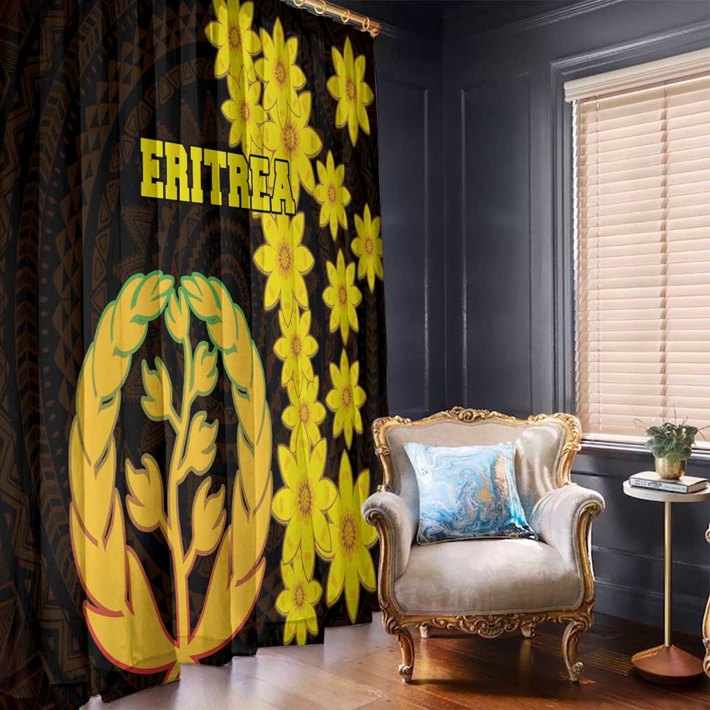 Enkutatash Eritrea New Year Window Curtain With Coat Of Arms - Wonder Print Shop