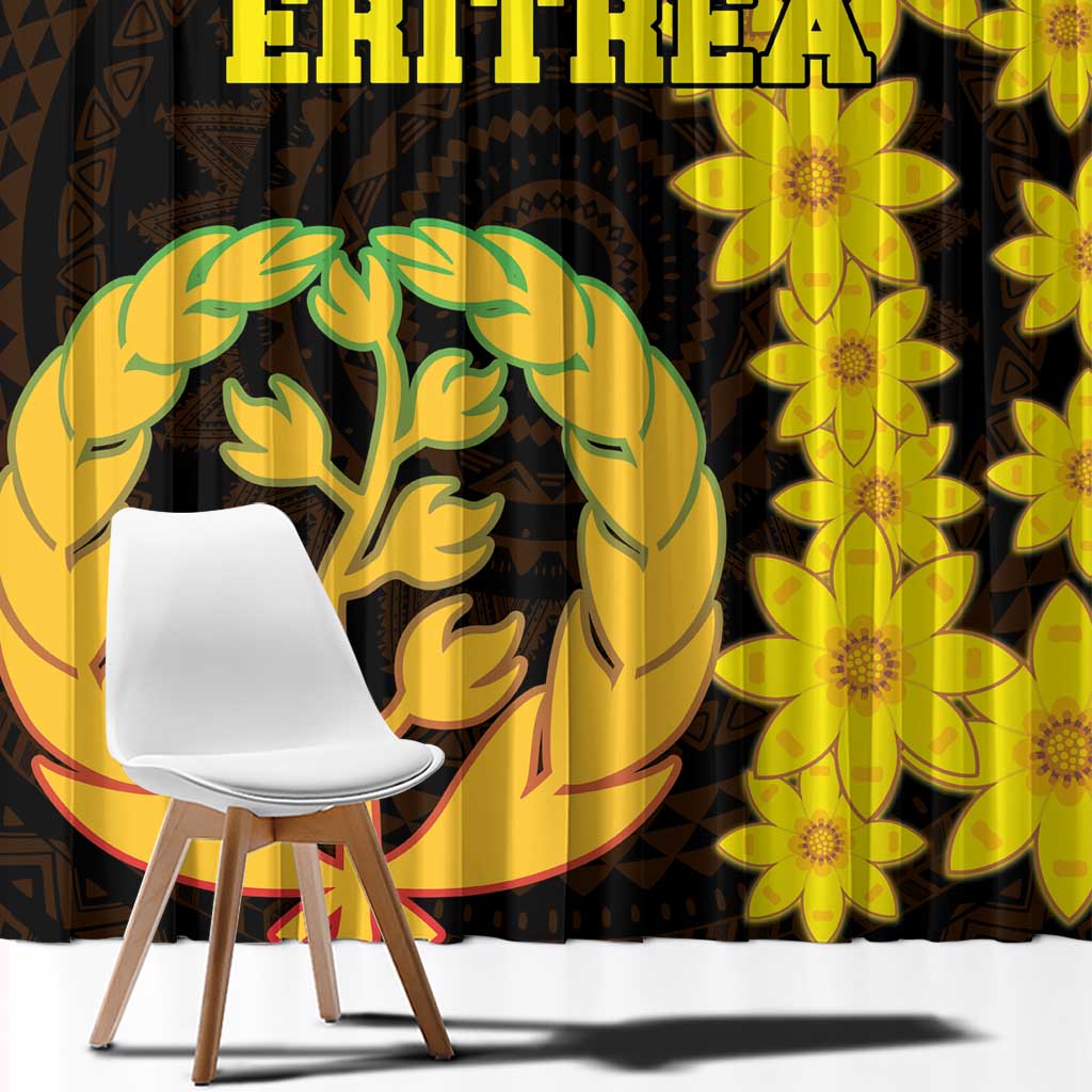 Enkutatash Eritrea New Year Window Curtain With Coat Of Arms - Wonder Print Shop