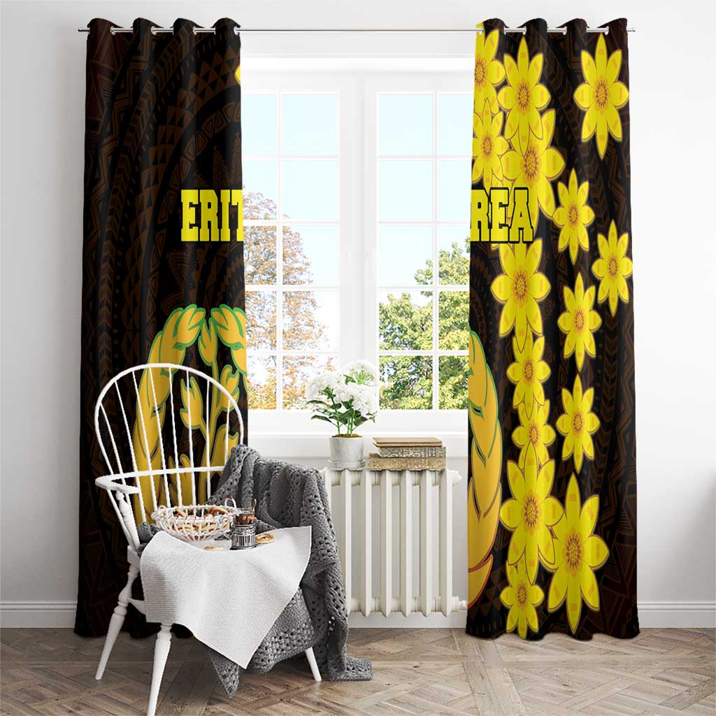 Enkutatash Eritrea New Year Window Curtain With Coat Of Arms - Wonder Print Shop