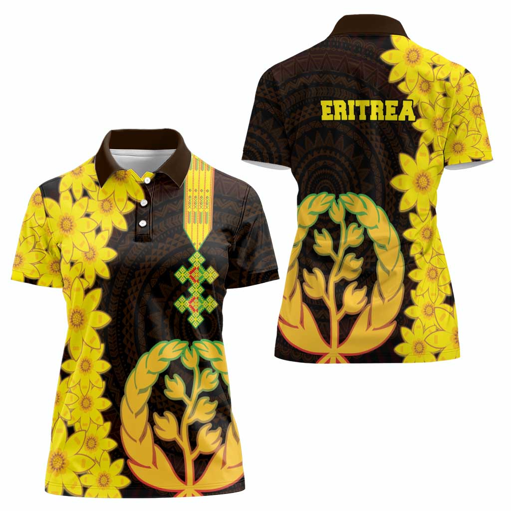 Enkutatash Eritrea New Year Women Polo Shirt With Coat Of Arms - Wonder Print Shop