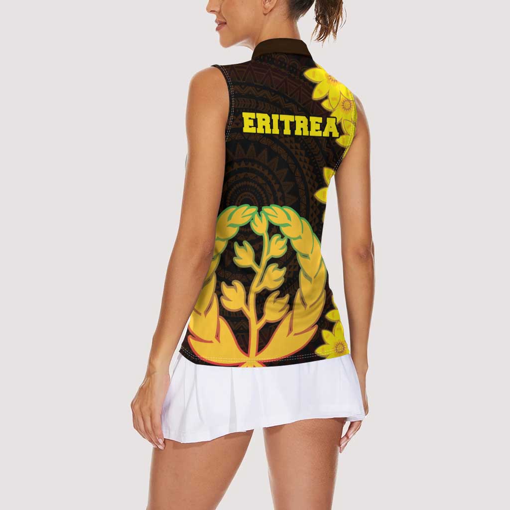 Enkutatash Eritrea New Year Women Sleeveless Polo Shirt With Coat Of Arms - Wonder Print Shop