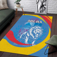 Aruba Lion Roaring Area Rug With Coat Of Arms - Wonder Print Shop