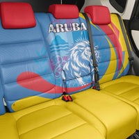Aruba Lion Roaring Back Car Seat Cover With Coat Of Arms - Wonder Print Shop