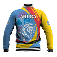 Aruba Lion Roaring Baseball Jacket With Coat Of Arms - Wonder Print Shop