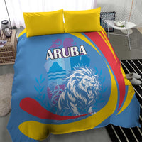 Aruba Lion Roaring Bedding Set With Coat Of Arms - Wonder Print Shop