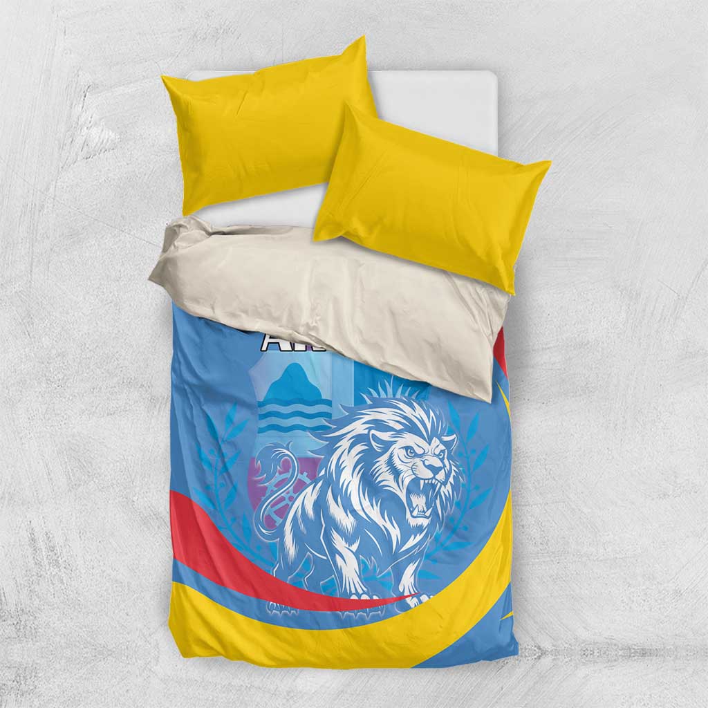 Aruba Lion Roaring Bedding Set With Coat Of Arms - Wonder Print Shop