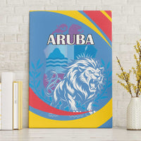 Aruba Lion Roaring Canvas Wall Art With Coat Of Arms - Wonder Print Shop