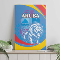 Aruba Lion Roaring Canvas Wall Art With Coat Of Arms - Wonder Print Shop