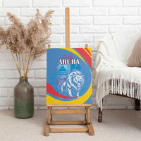 Aruba Lion Roaring Canvas Wall Art With Coat Of Arms - Wonder Print Shop
