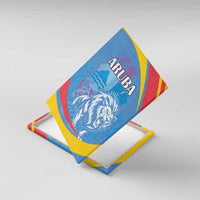 Aruba Lion Roaring Canvas Wall Art With Coat Of Arms - Wonder Print Shop