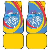 Aruba Lion Roaring Car Mats With Coat Of Arms - Wonder Print Shop