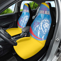 Aruba Lion Roaring Car Seat Cover With Coat Of Arms - Wonder Print Shop