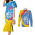 Aruba Lion Roaring Couples Matching Mermaid Dress and Long Sleeve Button Shirt With Coat Of Arms