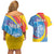 Aruba Lion Roaring Couples Matching Off Shoulder Short Dress and Hawaiian Shirt With Coat Of Arms - Wonder Print Shop