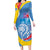 Aruba Lion Roaring Family Matching Long Sleeve Bodycon Dress and Hawaiian Shirt With Coat Of Arms - Wonder Print Shop