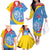 Aruba Lion Roaring Family Matching Off The Shoulder Long Sleeve Dress and Hawaiian Shirt With Coat Of Arms - Wonder Print Shop
