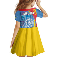 Aruba Lion Roaring Family Matching Off Shoulder Maxi Dress and Hawaiian Shirt With Coat Of Arms - Wonder Print Shop