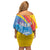 Aruba Lion Roaring Family Matching Off Shoulder Short Dress and Hawaiian Shirt With Coat Of Arms - Wonder Print Shop