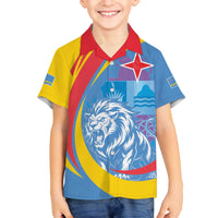 Aruba Lion Roaring Family Matching Puletasi and Hawaiian Shirt With Coat Of Arms - Wonder Print Shop