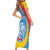 Aruba Lion Roaring Family Matching Short Sleeve Bodycon Dress and Hawaiian Shirt With Coat Of Arms - Wonder Print Shop