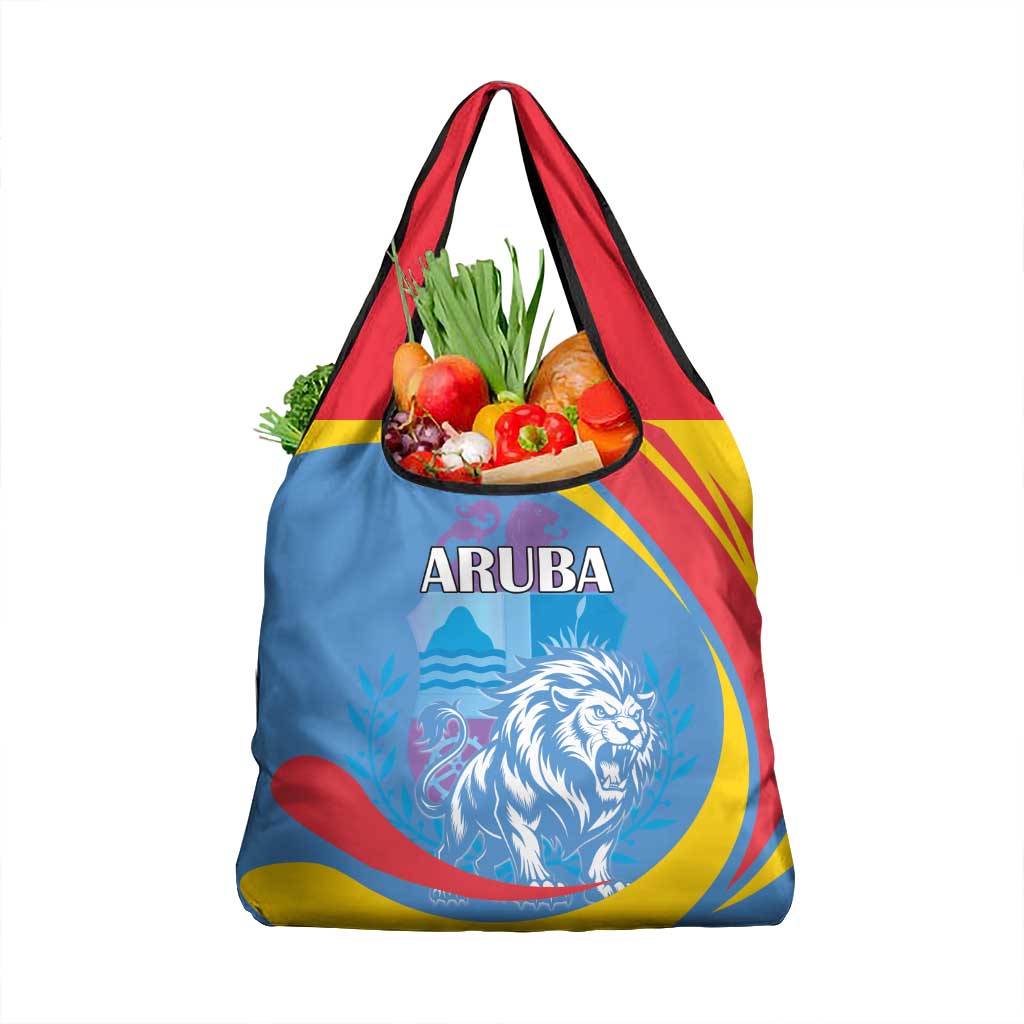 Aruba Lion Roaring Grocery Bag With Coat Of Arms
