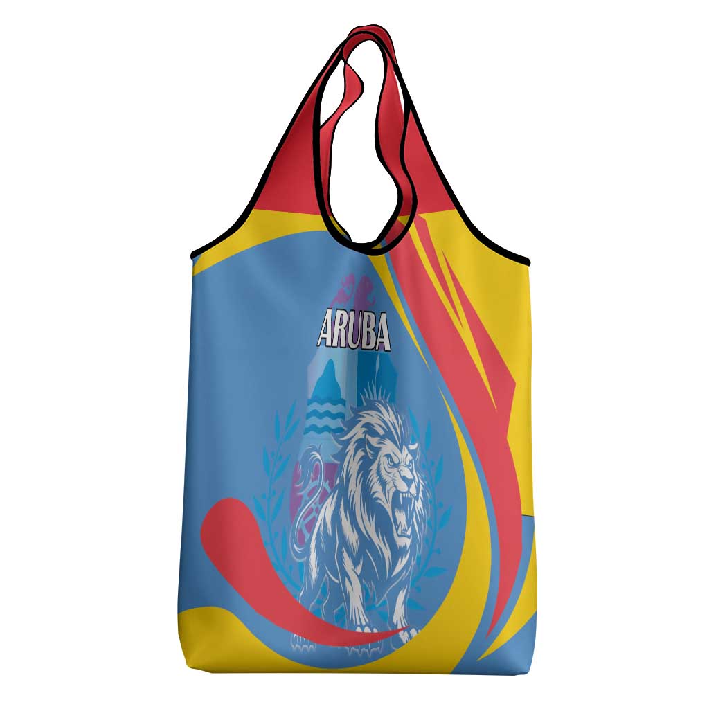 Aruba Lion Roaring Grocery Bag With Coat Of Arms
