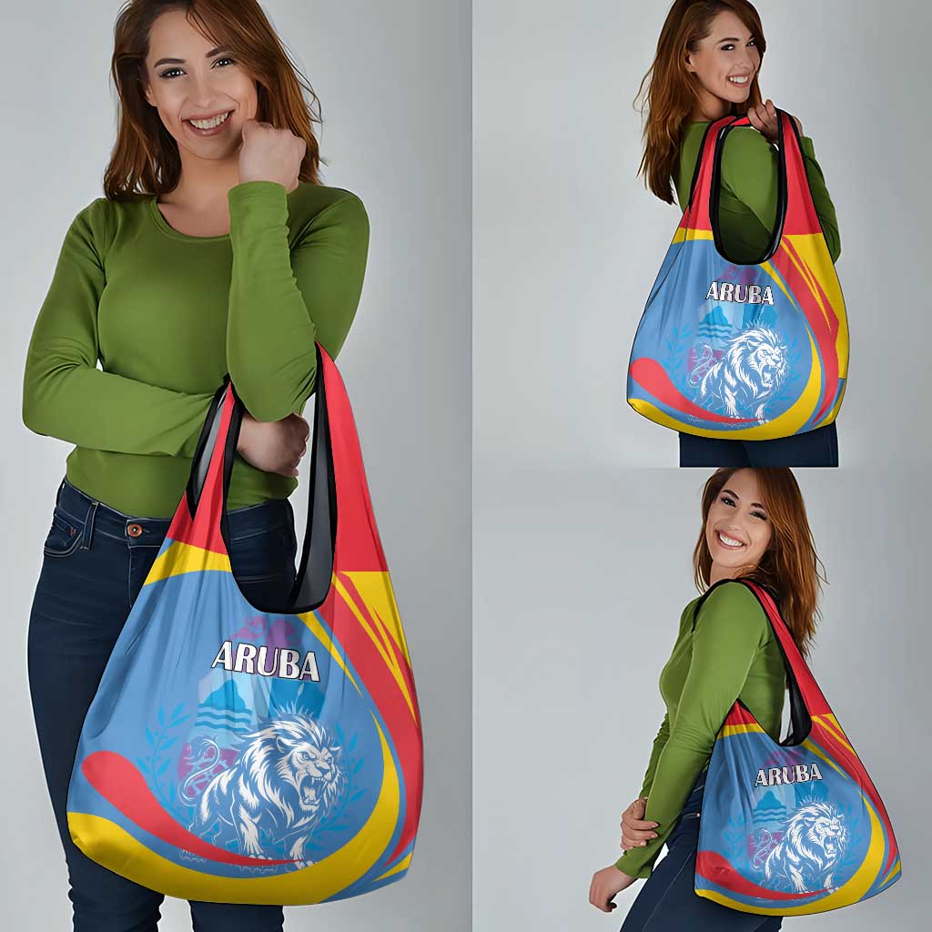 Aruba Lion Roaring Grocery Bag With Coat Of Arms