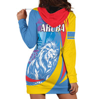 Aruba Lion Roaring Hoodie Dress With Coat Of Arms - Wonder Print Shop