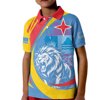 Aruba Lion Roaring Kid Polo Shirt With Coat Of Arms - Wonder Print Shop