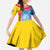 Aruba Lion Roaring Kid Short Sleeve Dress With Coat Of Arms - Wonder Print Shop