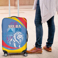 Aruba Lion Roaring Luggage Cover With Coat Of Arms - Wonder Print Shop
