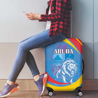 Aruba Lion Roaring Luggage Cover With Coat Of Arms - Wonder Print Shop