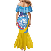 Aruba Lion Roaring Mermaid Dress With Coat Of Arms - Wonder Print Shop