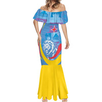 Aruba Lion Roaring Mermaid Dress With Coat Of Arms - Wonder Print Shop