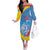 Aruba Lion Roaring Off The Shoulder Long Sleeve Dress With Coat Of Arms - Wonder Print Shop