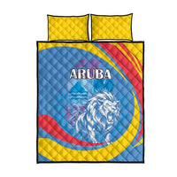 Aruba Lion Roaring Quilt Bed Set With Coat Of Arms - Wonder Print Shop
