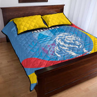 Aruba Lion Roaring Quilt Bed Set With Coat Of Arms - Wonder Print Shop