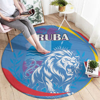 Aruba Lion Roaring Round Carpet With Coat Of Arms