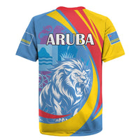 Aruba Lion Roaring Rugby Jersey With Coat Of Arms - Wonder Print Shop